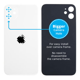 Apple iPhone 11 - Rear Housing Glass with Bigger Camera Hole (White)