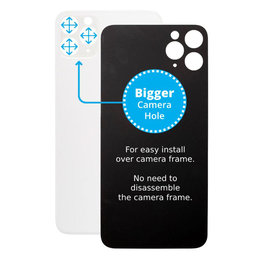 Apple iPhone 11 Pro - Rear Housing Glass with Bigger Camera Hole (Silver)