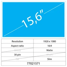 Asus TUF Asus TUF FX505DY-BQ 15.6 LCD NanoEdge Matte 30 pin Full HD No brackets
