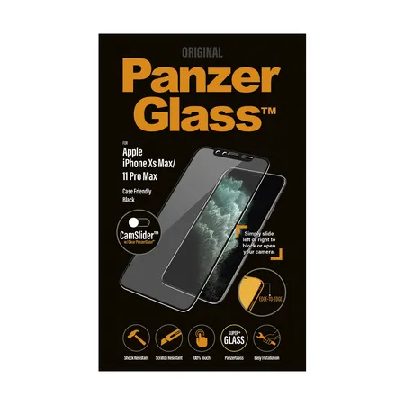 PanzerGlass - Tempered Glass Case Friendly CamSlider for iPhone XS Max & 11 Pro Max, black
