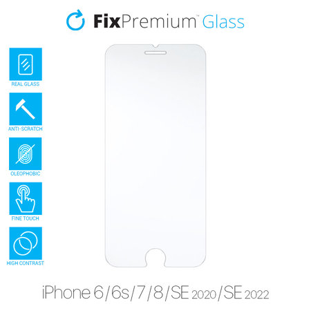 FixPremium Glass - Tempered Glass for iPhone 6, 6s, 7, 8, SE 2020 & SE 2022