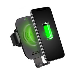 SBS - Gravity Car Holder with Wireless Charging, 10W, Qi, black