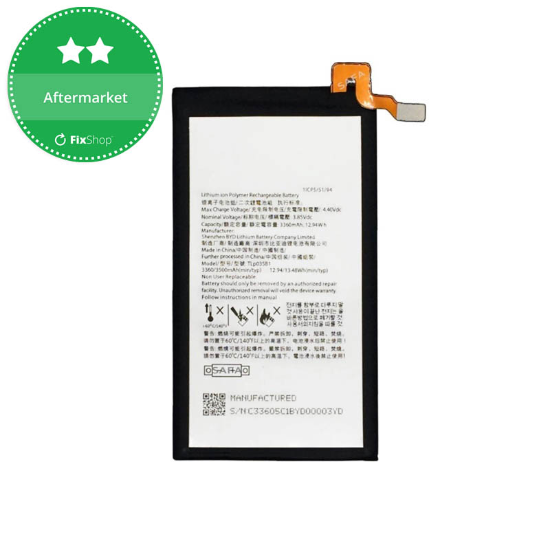 Blackberry BAT-14392-001 2000mAh/5.4Wh 互換用の バッテリー