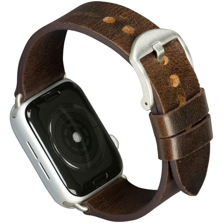 MODE - Bornholm bracelet for Apple Watch 44 mm, dark brown / silver