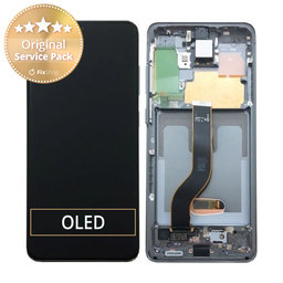 Samsung Galaxy S20 G980F - LCD Display + Touch Screen + Frame (Cosmic Gray) - GH82-22131A, GH82-22123A, GH82-31433A Genuine Service Pack