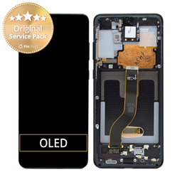 Samsung Galaxy S20 Plus G985F - LCD Display + Touch Screen + Frame (Cosmic Black) - GH82-22134A, GH82-22145A Genuine Service Pack