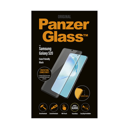 PanzerGlass - Tempered Glass Case Friendly for Samsung Galaxy S20, Black