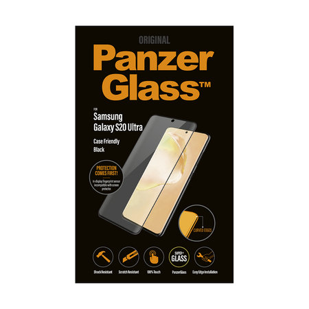 PanzerGlass - Tempered Glass Case Friendly for Samsung Galaxy S20 Ultra, Black