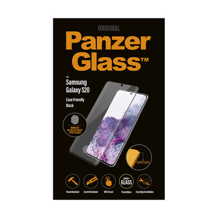PanzerGlass - Tempered Glass Case Friendly for Samsung Galaxy S20, Fingerprint komp., black