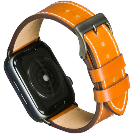 MODE - Copenhagen leather bracelet for Apple Watch 44 mm, tan / space gray