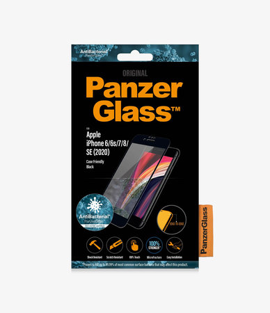 PanzerGlass - Tempered Glass Case Friendly AB for iPhone 6, 6s, 7, 8, SE 2020 & SE 2022, black