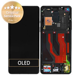 OnePlus 8 - LCD Display + Touch Glass + Frame (Onyx Black) - 2011100172 Genuine Service Pack