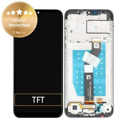 Motorola Moto G8 Power Lite - LCD Display + Touch Screen + Frame (Black) - 5D68C16532, 55D68C18031 Genuine Service Pack