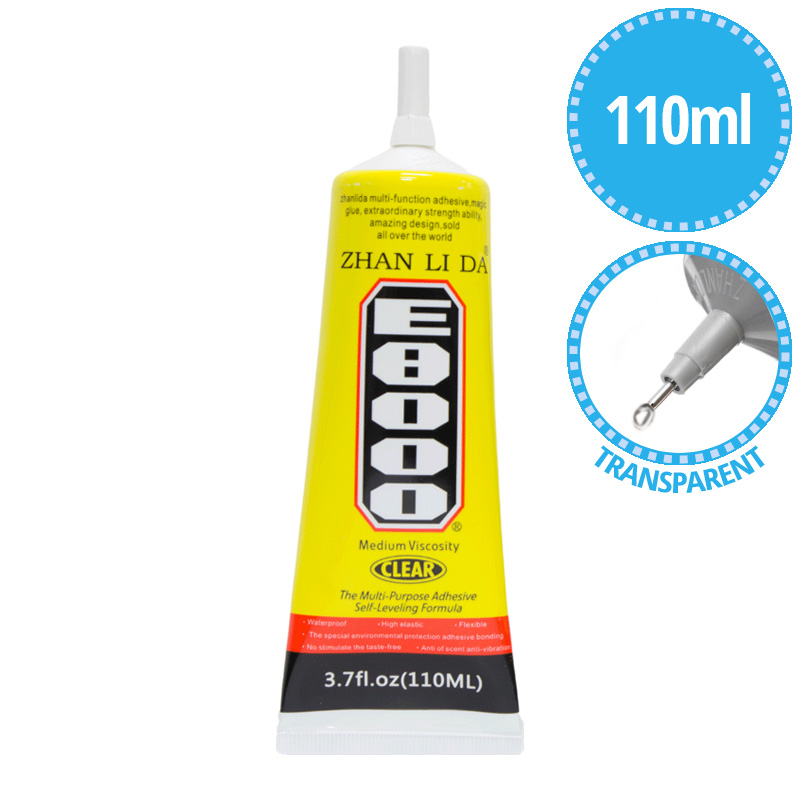 MMOBIEL E-8000 Glue 50 ml - Strong Glue for All Purpose Repair Glue for  Mobiles, Jewellery, Shoes and more - Transparent Adhesive - E8000 Glue :  .in: Home & Kitchen