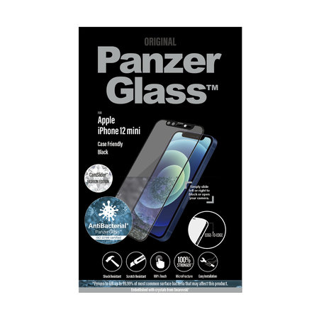 PanzerGlass - Tempered glass Case Friendly CamSlider Swarovski AB for iPhone 12 mini, black