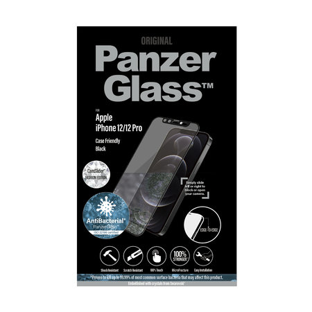 PanzerGlass - Tempered glass Case Friendly CamSlider Swarovski AB for iPhone 12/12 Pro, black
