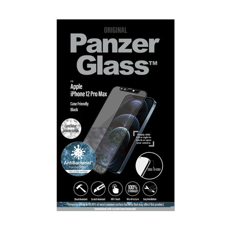 PanzerGlass - Tempered glass Case Friendly CamSlider Swarovski AB for iPhone 12 Pro Max, black