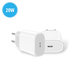 USB-C charging adapter, 20W, compatible with Apple