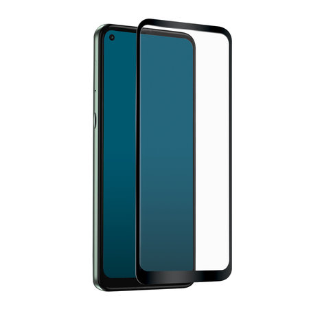 SBS - Tempered Glass Full Cover for Motorola Moto G9 Power, Black