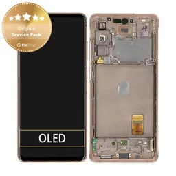 Samsung Galaxy S20 FE 5G G781B - LCD Display + Touch Screen + Frame (Cloud Orange) - GH82-24214F, GH82-24215F, GH82-29056F Genuine Service Pack