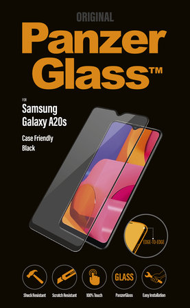 PanzerGlass - Tempered Glass Case Friendly for Samsung Galaxy A20s, Black