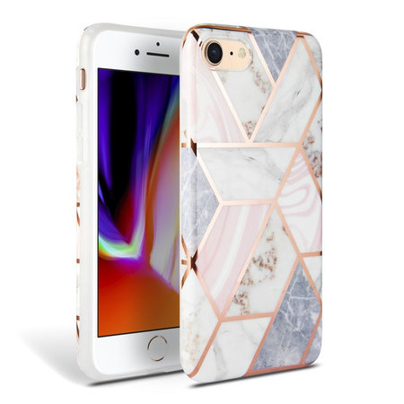 Tech-Protect - Marble case for iPhone SE 2020/8/7, pink