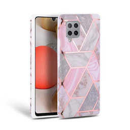 Tech-Protect - Marble case for Samsung Galaxy A42 5G, pink