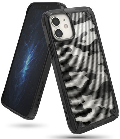 Ringke - Fusion X case for iPhone 12 mini, black camouflage