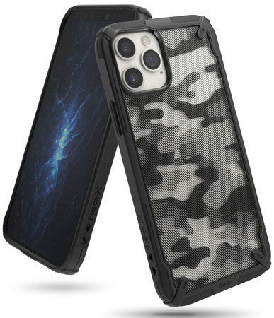 Ringke - Case Fusion X for iPhone 12/12 Pro, black camouflage