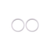 Apple iPhone 11, 12, 12 Mini - Rear Camera Lens Frame (White) - 2pcs