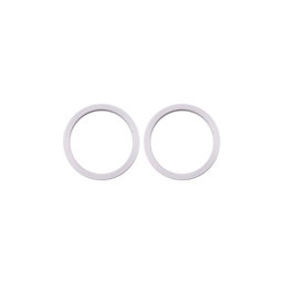 Apple iPhone 11, 12, 12 Mini - Rear Camera Lens Frame (White) - 2pcs