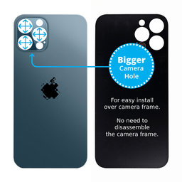 Apple iPhone 12 Pro - Rear Housing Glass with Bigger Camera Hole (Blue)