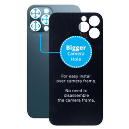 Apple iPhone 12 Pro Max - Rear Housing Glass with Bigger Camera Hole (Blue)