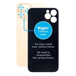 Apple iPhone 12 Pro Max - Rear Housing Glass with Bigger Camera Hole (Gold)