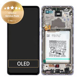 Samsung Galaxy A72 A725F, A726B - LCD Display + Touch Screen + Frame + Battery (Awesome Violet) - GH82-25541C, GH82-25542C Genuine Service Pack