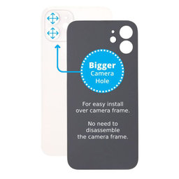 Apple iPhone 12 - Rear Housing Glass with Bigger Camera Hole (White)