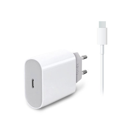 Fonex - USB-C Charging Adapter + USB-C / USB-C Cable, 20W, White