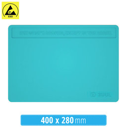 2UUL - ESD Antistatic Heat-Resistant Silicone Pad with Anti Dust Coating - 40 x 28cm (Blue)