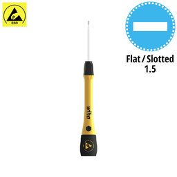 Wiha PicoFinish® ESD 270P - Precission Screwdriver - Slotted 1.5mm