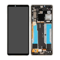 Sony Xperia 10 III - LCD Display + Touch Screen + Frame (White) - A5034093A Genuine Service Pack