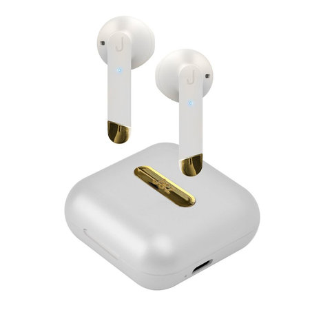SBS - TWS Hoox Wireless Headphones with Charging Case 300 mAh, white pearl