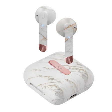 SBS - TWS Hoox Wireless Headphones with Charging Case 300 mAh, marble color