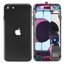 Apple iPhone SE (2nd Gen 2020) - Rear Housing with Small Parts (Black)