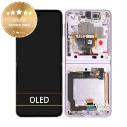 Samsung Galaxy Z Flip 3 F711B - LCD Display + Touch Screen + Frame (Lavender) - GH82-26273D, GH82-27244D Genuine Service Pack