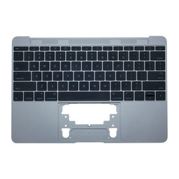Apple MacBook 12" A1534 (Early 2015 - Mid 2017) - Top Keyboard Frame + Keyboard US (Space Gray)