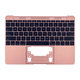 Apple MacBook 12" A1534 (Early 2015 - Mid 2017) - Top Keyboard Frame + Keyboard US (Rose Gold)