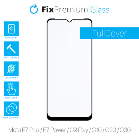 FixPremium FullCover Glass - Tempered Glass for Motorola Moto E7 Plus, E7 Power, G9 Play, G10, G20 & G30