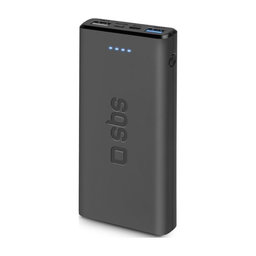 SBS - PowerBank 10 000 mAh, 2x USB, 2,1A, black