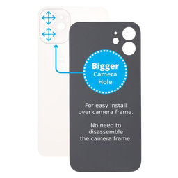 Apple iPhone 12 Mini - Rear Housing Glass with Bigger Camera Hole (White)