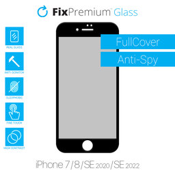 FixPremium Privacy Anti-Spy Glass - Tempered Glass for iPhone 7, 8, SE 2020 & SE 2022